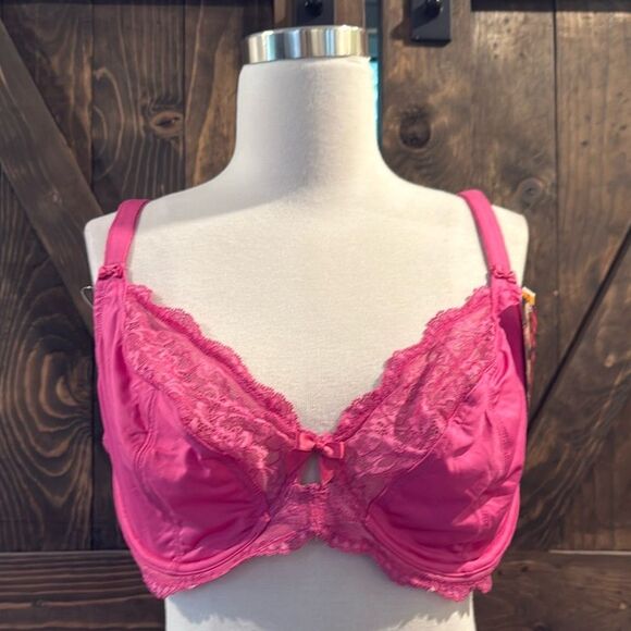 Olga Flirty Lace Multi Part Cup Underwire Pink Bra (GI9711A) 38DD - Picture 1 of 9